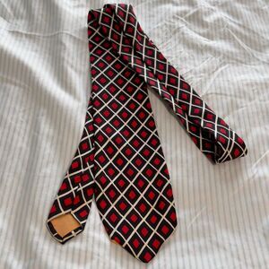 Vintage Prince Consort Golden Clasp All Silk Geometric Diamond Pattern #silk
